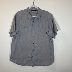Columbia Sportswear Men's Gray Short Sleeve Button Up Shirt Size XL Regular Fit